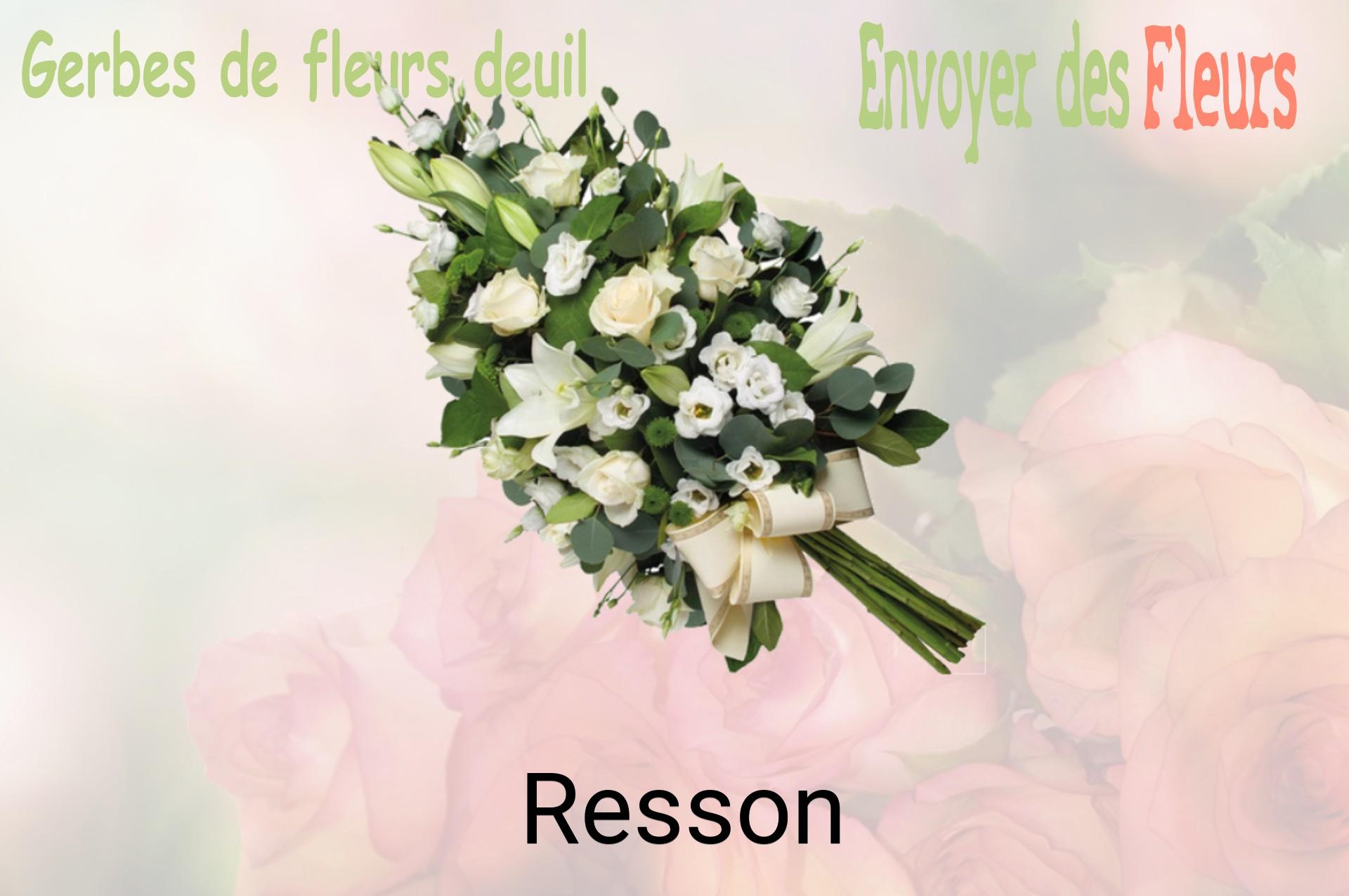 Gerbe de fleurs de deuil livrée à Resson